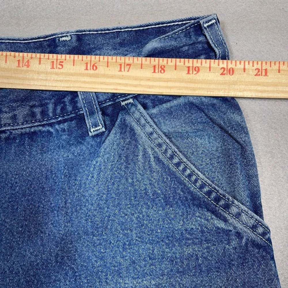 Carhartt Dungaree Jeans Men 42x34 Original Fit Blue Denim Carpenter Workwear